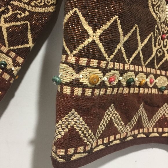 VINTAGE FLASHBACK PATTERN EMBELLISHED JACKETS SIZE S - Picture 6 of 9